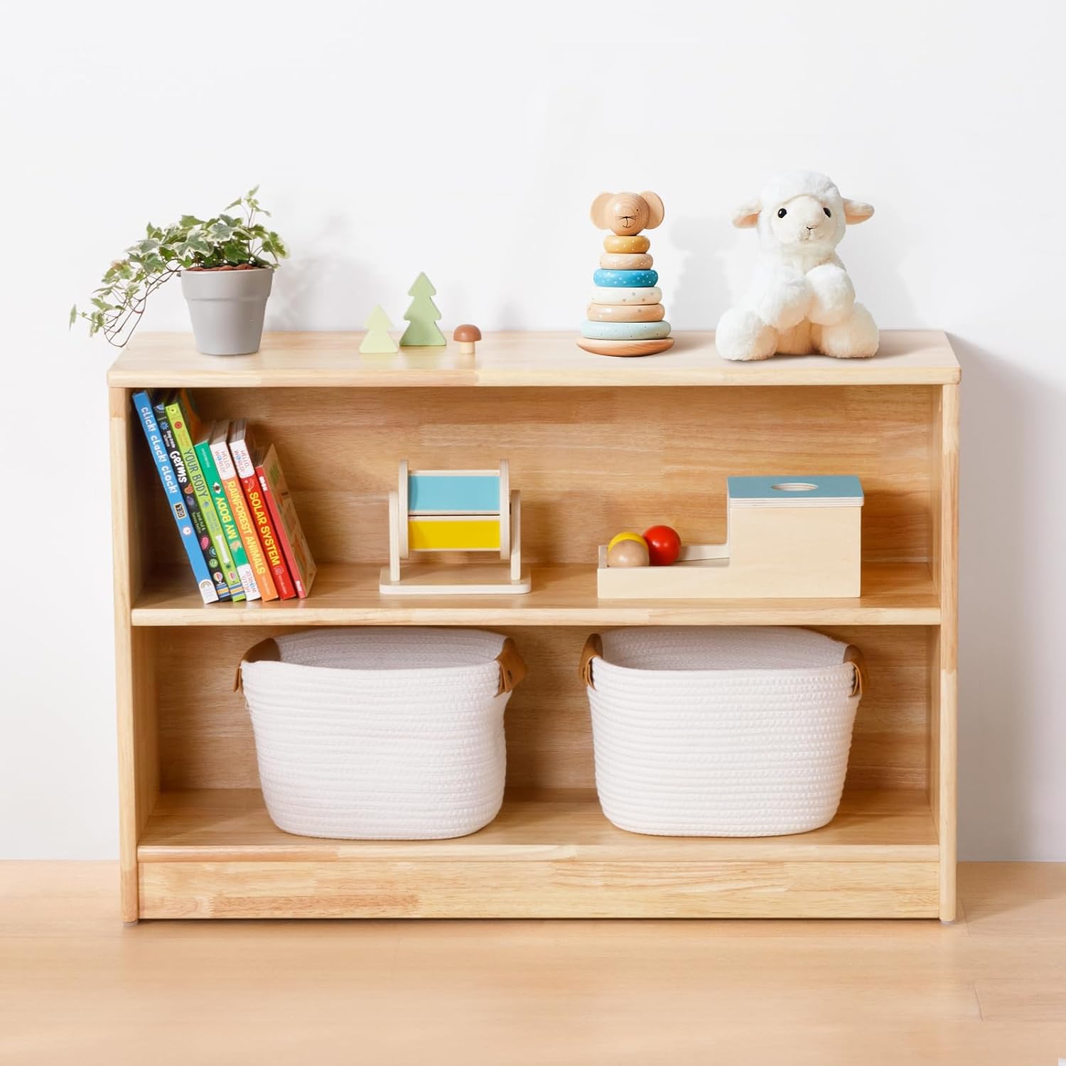 Montessori Shelf Toy - Półka Montessori 2-poziomowa do przechowywania zabawek,