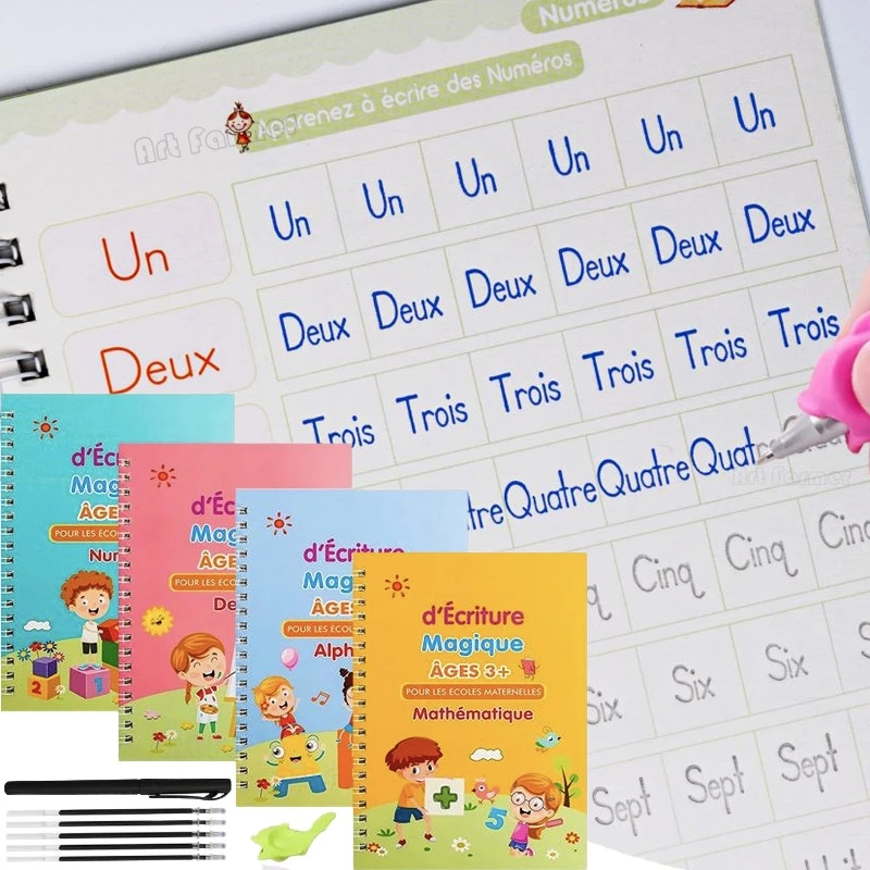 Kids Educational Workbooks - Magiczna francuska książka do kopiowania Groove