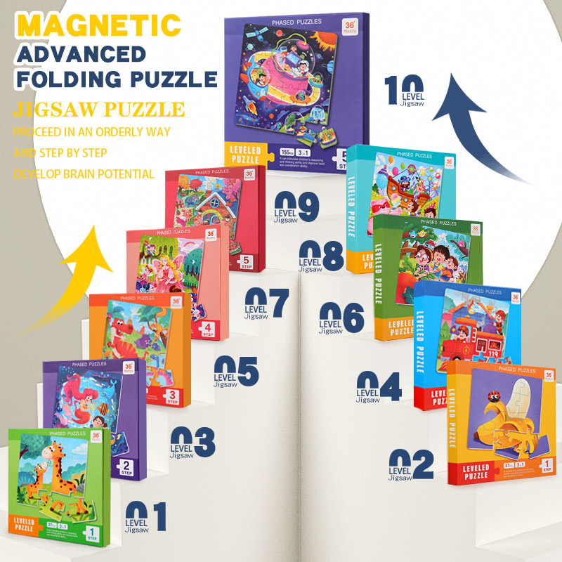 Kids Educational Game 3 - Magnetyczne drewniane puzzle dla dzieci z
