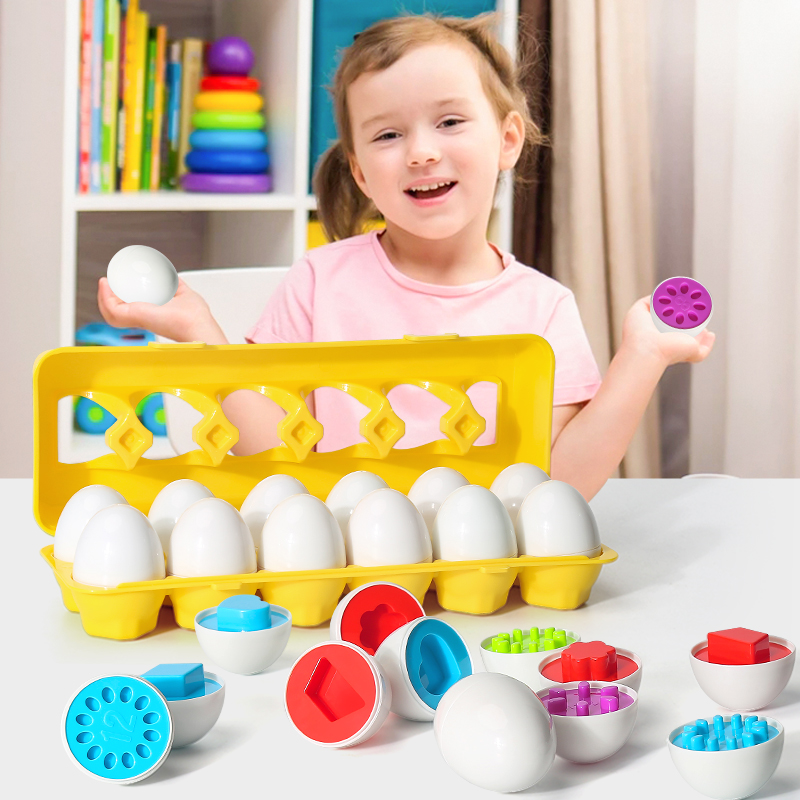 Montessori Shelf Toy - Jajka śruby Puzzle 3D Montessori nauka