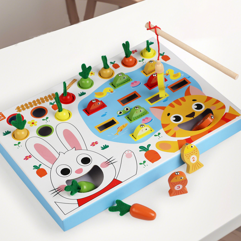 Montessori Shelf Toy - Zabawki Montessori dla maluchów, wyciąganie marchewki,