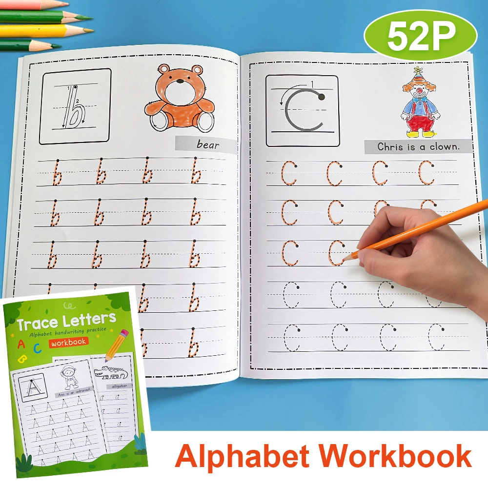 Kids Education Worksheet - Zeszyt do nauki alfabetu dla dzieci