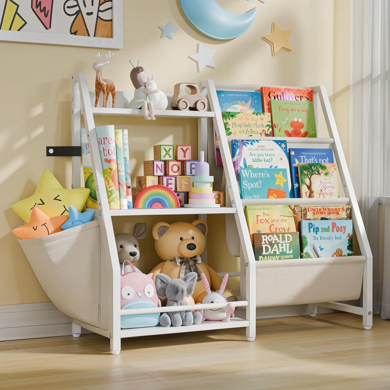 Montessori Shelf Toy - 3-poziomowy regał na książki i zabawki