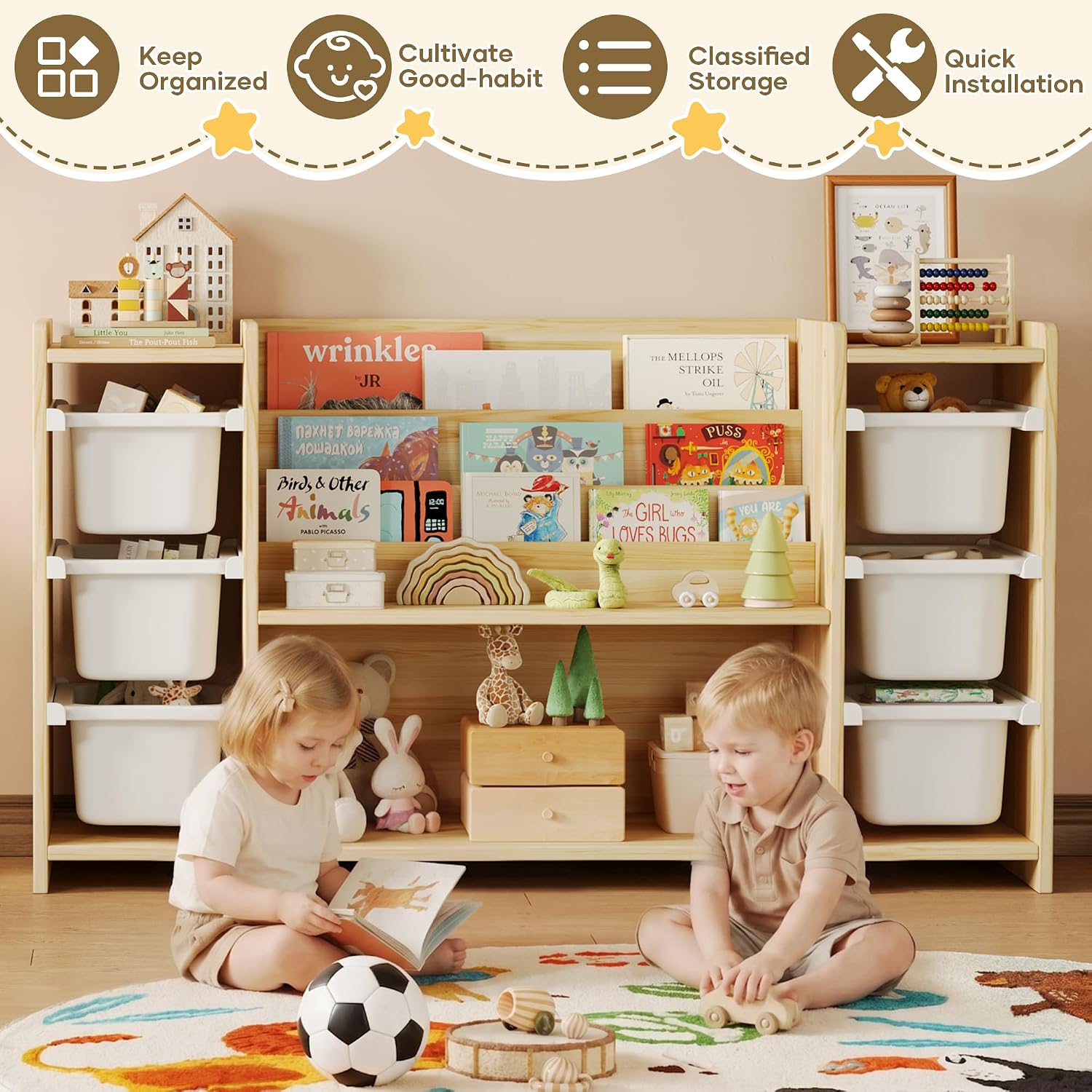 Organizer na zabawki dla dziec – Montessori Shelf Toy recenzja i cena